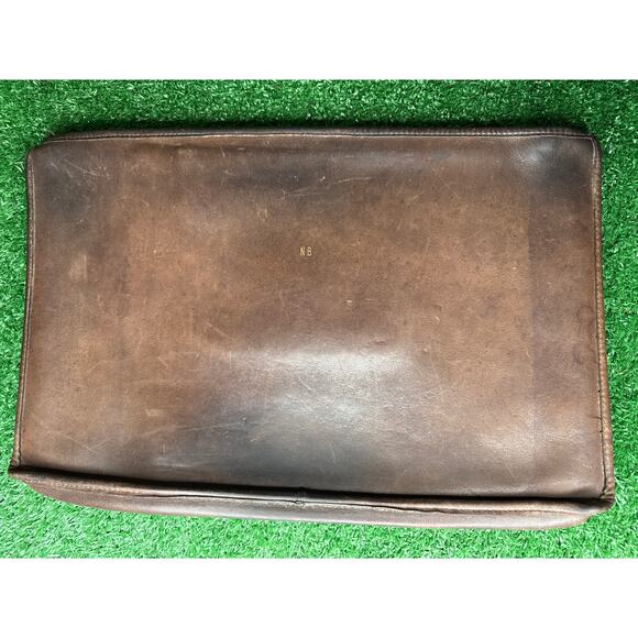 Vintage COACH Zip Portfolio Document Laptop Case Soft Brown Leather USA - Picture 1 of 9